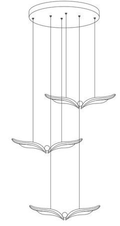 Designerska lampa wisząca GUFO 3 LED różowe złoto 36 cm (ST-DL8506) - Step into Design