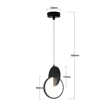 Lampa wisząca Circlo LED CCT czarna  (LP-1311/1P BK) - Light Prestige