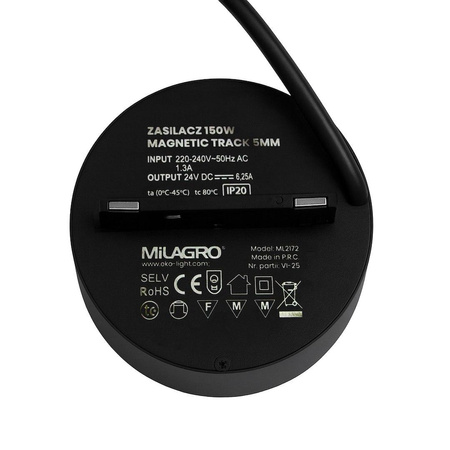 Zasilacz 150W magnetic track 5mm (ML2172) - Milagro