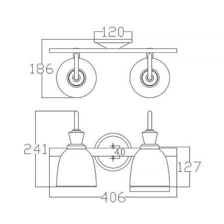 Kinkiet Cora (KL-CORA2-BATH) - Elstead Lighting