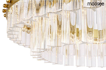 MOOSEE lampa wisząca SATURNUS 47 DUO złota - LED, kryształ, stal szczotkowana (MSE010100166) - Moosee