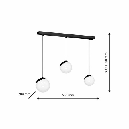 Lampa wisząca SFERA BLACK 3xE14 (MLP7237) - Milagro