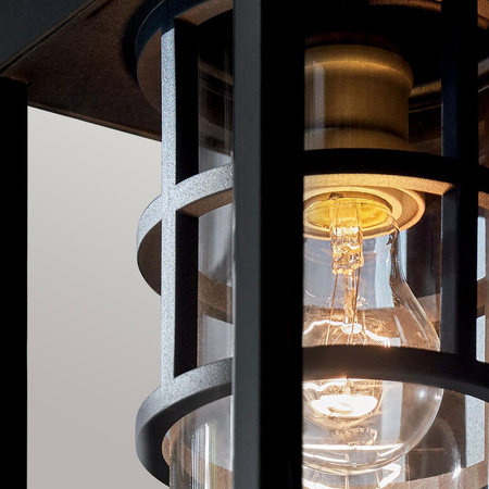 Średnia latarnia naścienna Hone - 1 źródło światła - Strukturalna czerń (KL-HONE-M-BKT) - Elstead Lighting