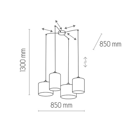 Lampa wisząca JUTA 4 PŁ (6585) - TK Lighting