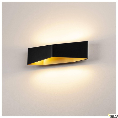 CARISO WL-4, lampa ścienna, LED, 2700K, kolor czarny/złoto, 2x9W (151740) - SLV