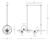 PENDANT LED LIGHT 14W + 7XG9 METAL GLASS BLACK (22063 Zambelis) - Zambelis