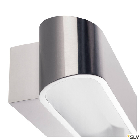 ASSO 300, lampa ścienna, LED, 3000K, owalna, aluminium szczotkowa/biała, D/S/W 30/9,5/7 cm (151275) - SLV