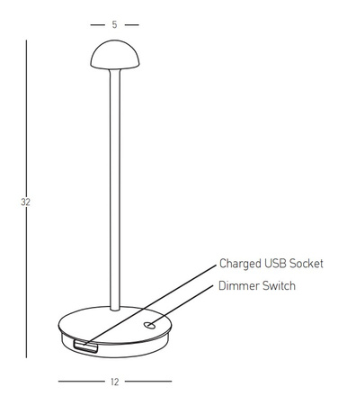 OUTDOOR PORTABLE TABLE LIGHT LED 2W WHITE (E313 Zambelis) - Zambelis