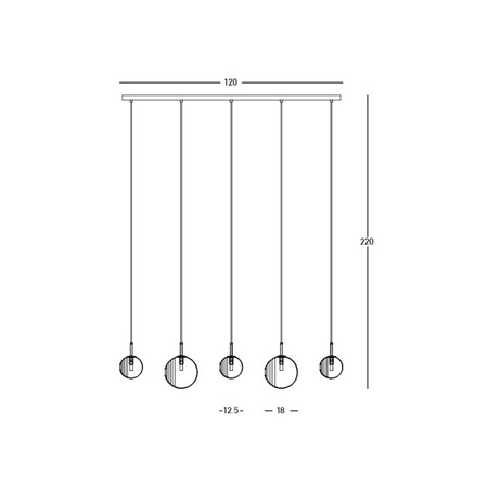 LINE LIGHT 5ΧG9 MAX 5W METAL-GLASS, CLEAR-FROST WHITE-SMOKED (23056 Zambelis) - Zambelis