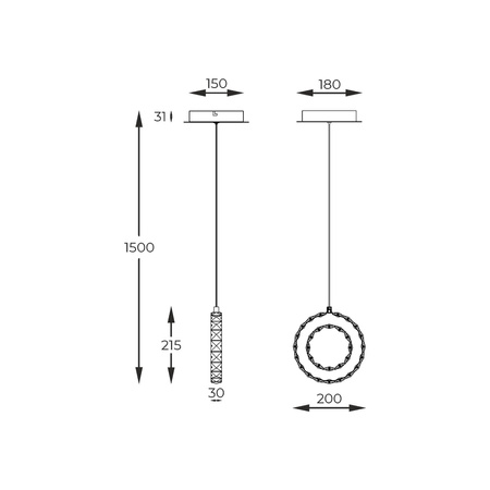 Lampa wisząca GIRONA chrom (MD3713-1-3CT) - Zuma Line