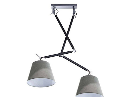 Lampa wisząca ZYTA 2 S PENDANT stelaż czarny | black  AZ 1846 + AZ 2601 klosz grey | szary - średnica 26 - Azzardo - żyrandol
