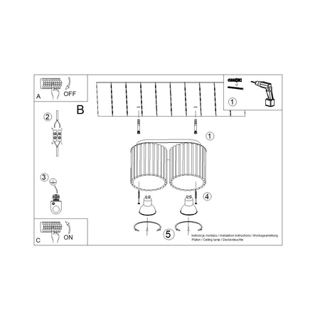 Plafon AURA 2 mocca GU10 (SL.1805) - Sollux Lighting
