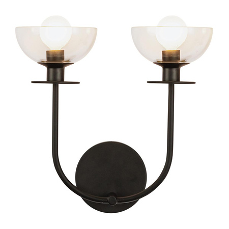 Kinkiet Sylvia - 2 źródła światła - Matowa czerń (ALM-SYLVIA-2WB-BK-CL) - Elstead Lighting