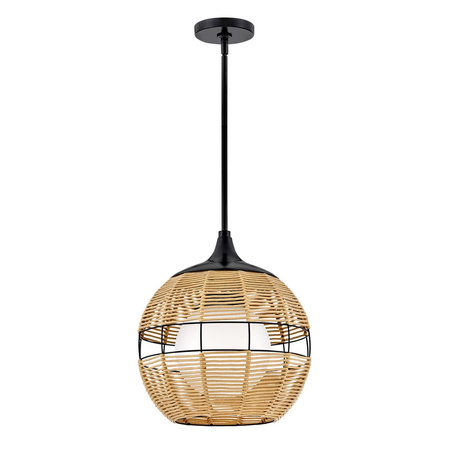 Mała lampa wisząca na taras Maddox karmelowy beż (QN-MADDOX-P-S-BK-CAM) - Quintiesse