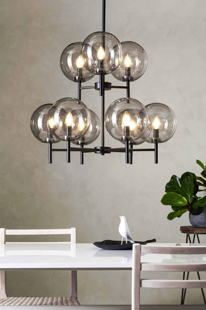 CROWN Wisząca 9L Czarna/Przydymiony