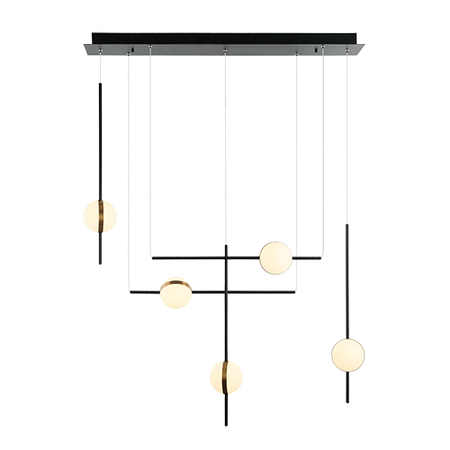 PENDANT LIGHT 8W ALUMINIUM-METAL-ACRYLIC BLACK&GOLD (2001 Zambelis) - Zambelis