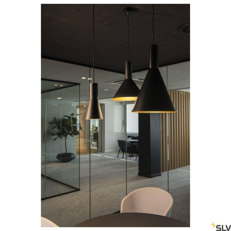 PHELIA 280 E27, lampa wisząca indoor, kolor czarny/ złoty (1002950) - SLV