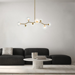 PENDANT LIGHT 8XG9 MAX 5W METAL-GLASS GOLD (23023 Zambelis) - Zambelis