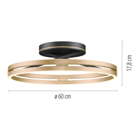 PURE LOOP LAMPA SUFITOWA CZARNY/MATOWY MOSIĄDZ (6552-68) - Paul Neuhaus