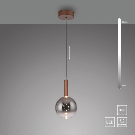 BOWL LAMPA WISZĄCA BRĄZOWA (2284-23) - Paul Neuhaus