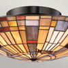Lampa w stylu Tiffany - Plafon Inglenook Valiant brąz (QZ-INGLENOOK-F-SMALL) - Elstead Lighting