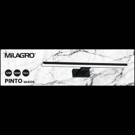 Kinkiet PINTO BLACK 12W LED 50cm (ML8236) - Milagro