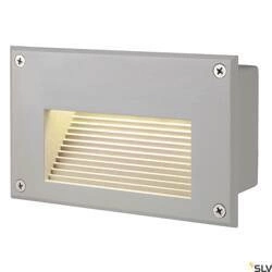BRICK DOWNUNDER, lampa ścienna wpuszczana outdoor, LED, 3000K, IP54, prostokątna, srebrnoszara (229702) - SLV
