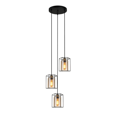 Lampa Wisząca Kalula (PND-78901-3A-BK+AMB) - Italux