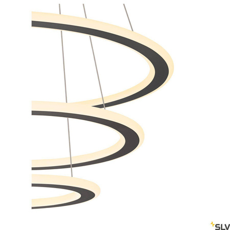 Lampa wisząca ONE FLAT triple DALI 2, Touch, czarna (1007701) - SLV