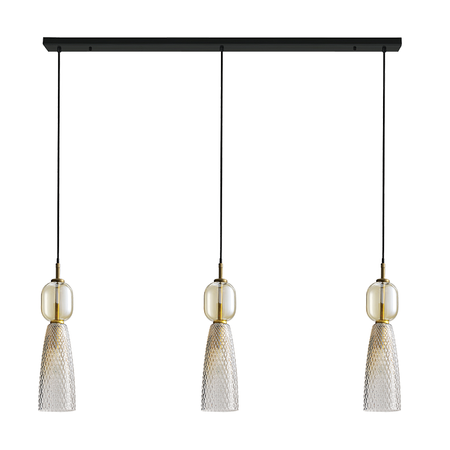LINE LIGHT 3XE14 MAX 40W GLASS ANTIQUE BRASS (23009 Zambelis) - Zambelis