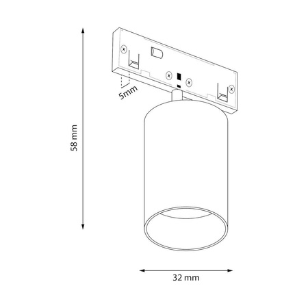 Lampa do szyny Magnetic track 5mm 5W 4000K (ML2154) - Milagro