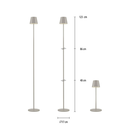 EURIA LAMPA PODŁOGOWA/ZEWNĘTRZNA JASNOSZARY (19252-40) - Paul Neuhaus