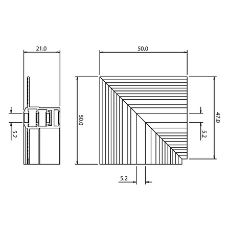 Narożnik podtynk L bok magnetic track 5mm (ML2320) - Milagro