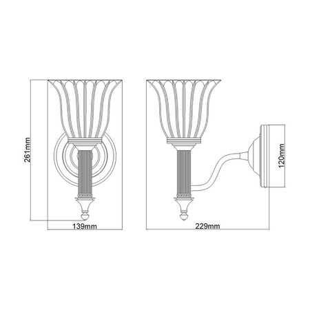 Kinkiet Carroll (BATH-CARROLL1-PN) - Elstead Lighting
