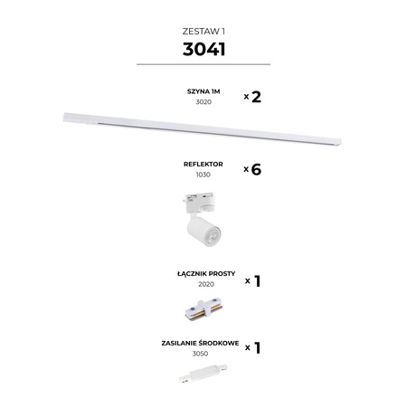 ZESTAW 1 SZYNOPRZEWODY WHITE JEDNOOBWODOWY (3041) - Zuma Line