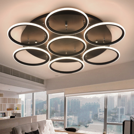 Altavola Design: Plafon Ledowe Okręgi 7 czarna out 3k (LA078/CE_7_out_3k_black) - ALTAVOLA DESIGN