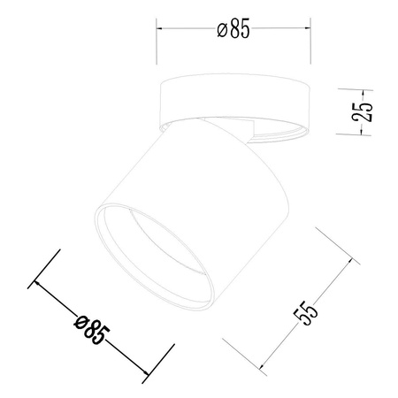 Kendal oprawa natynkowa biała z regulacją kąta świecenia (LP-6331/1SM WH movable) - Light Prestige