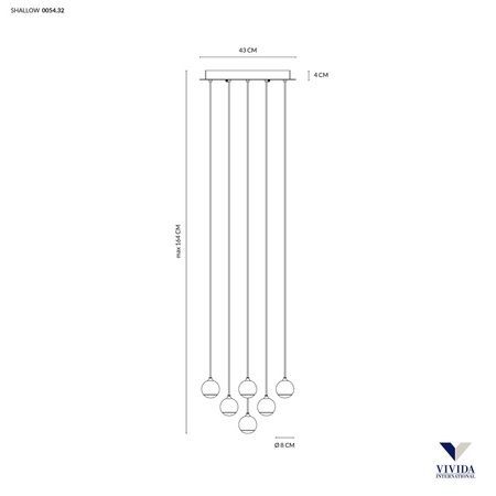Lampa Wisząca SHALLOW Kol. Złoty 3000K (0054.32.OR) - Vivida