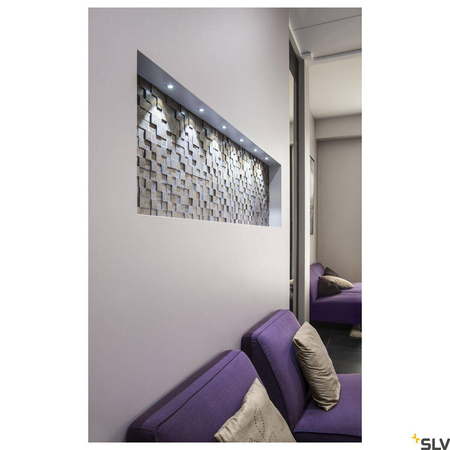 DEKLED, lampa wpuszczana, LED, 3000K, okrągła, kolor srebrny metaliczny, 1W (112242) - SLV
