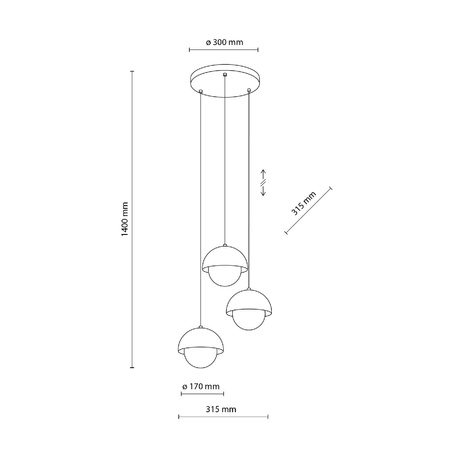 Lampa wisząca BONO BEIGE 3 (10206) - TK Lighting
