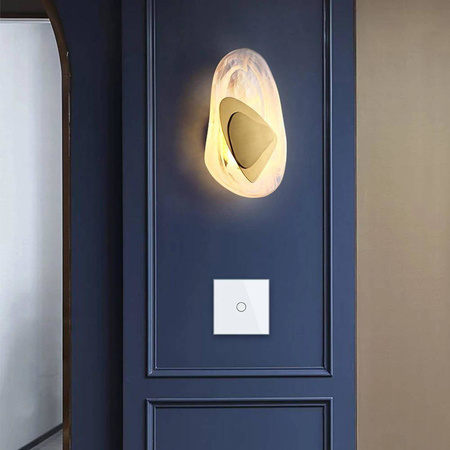 Moduł pojedynczego włącznika dotykowego z funkcją timera z białym panelem szklanym (VL-C701T-61) LIVOLO