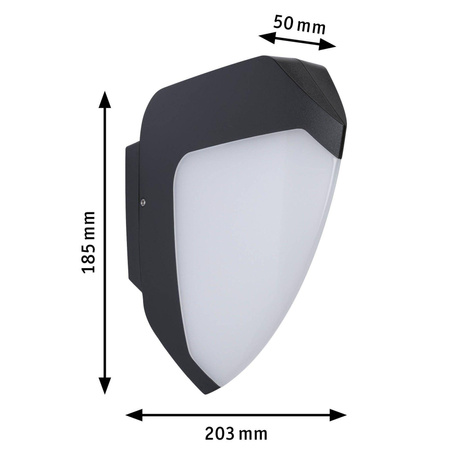 Oprawa elewacyjna IKOSEA LED 4.4W 3000K 350lm IP44 230V antracyt / tworzywo sztuczne (PL94517) - PAULMANN