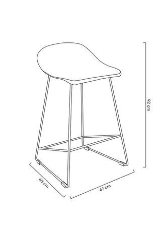 Krzesło barowe ROLF czarne 66 cm - polipropylen, metal (PC-148A) - King Home