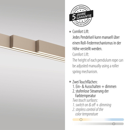 Rozsuwana i regulowana lampa wisząca ADRIANA COMFORT LIFT MOSIĄDZ (2598-97) - Paul Neuhaus