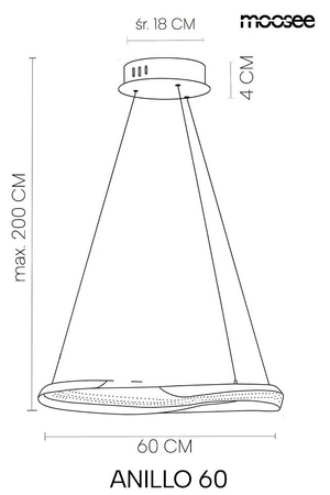 Ozdobna lampa wisząca nad stół ANILLO 60 złota (MSE1501100597) - Moosee