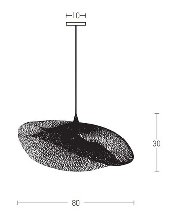 PENDANT LIGHT 1XE27 BAMBOO BLACK (19108 Zambelis) - Zambelis
