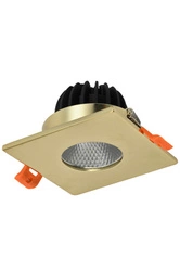 Kwadratowa lampa wpuszczana CLEAN S IP44 7W CCT SWITCH Złota (AZ5991) - Azzardo