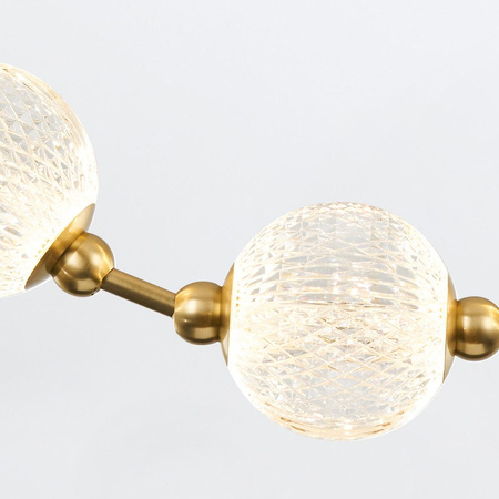 Efektowna lampa wisząca LED Marni - Naturalny mosiądz (QN-MARNI-8P-148-NBR) - Quintiesse