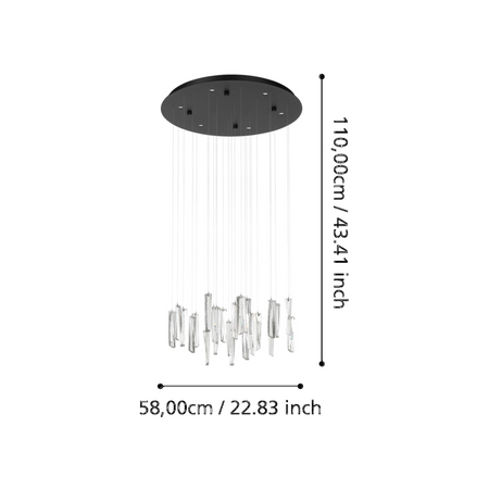 Lampa wisząca SARDENARA czarna (390209) - EGLO