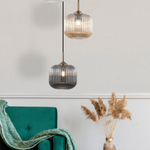 PENDANT LIGHT 3XE27 MAX 40W GLASS CREAR SMOKED CHAMPAGNE (22073 Zambelis) - Zambelis